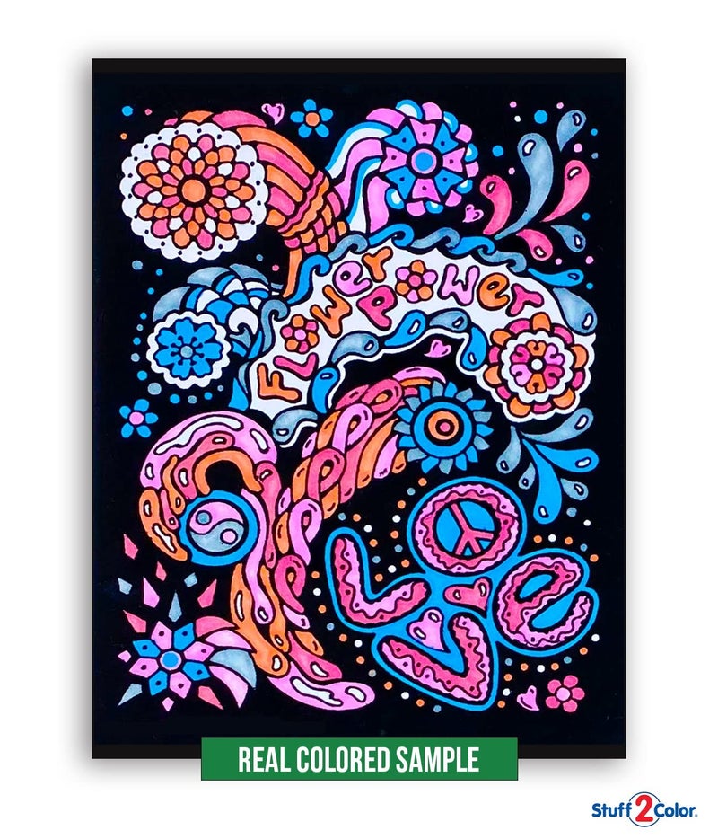 Stuff2Color Super Pack of 18 Fuzzy Velvet Coloring Posters (Creative Edition) - Great for Family Time, Arts & Crafts, Travel, Classrooms, Care Facilities [All Ages Coloring: Girls, Boys, Adults, Toddlers, Teens] - Image 4